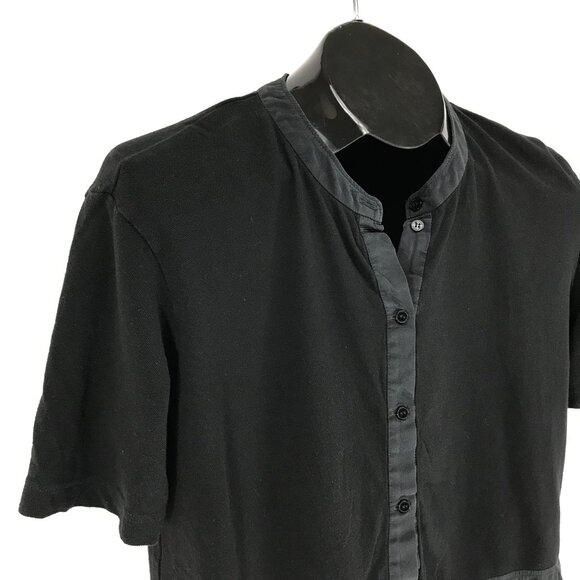 Lacoste Silk Blend Short Sleeve Blouse Women's EU 40 / Medium Black Career - Picture 4 of 11
